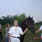 Eilene horsing around